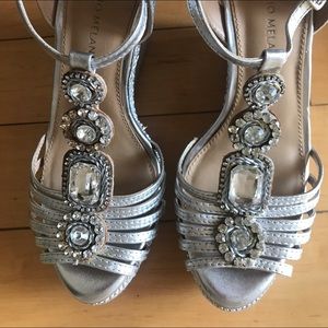Antonio Melani Silver and Jewel Wedges.